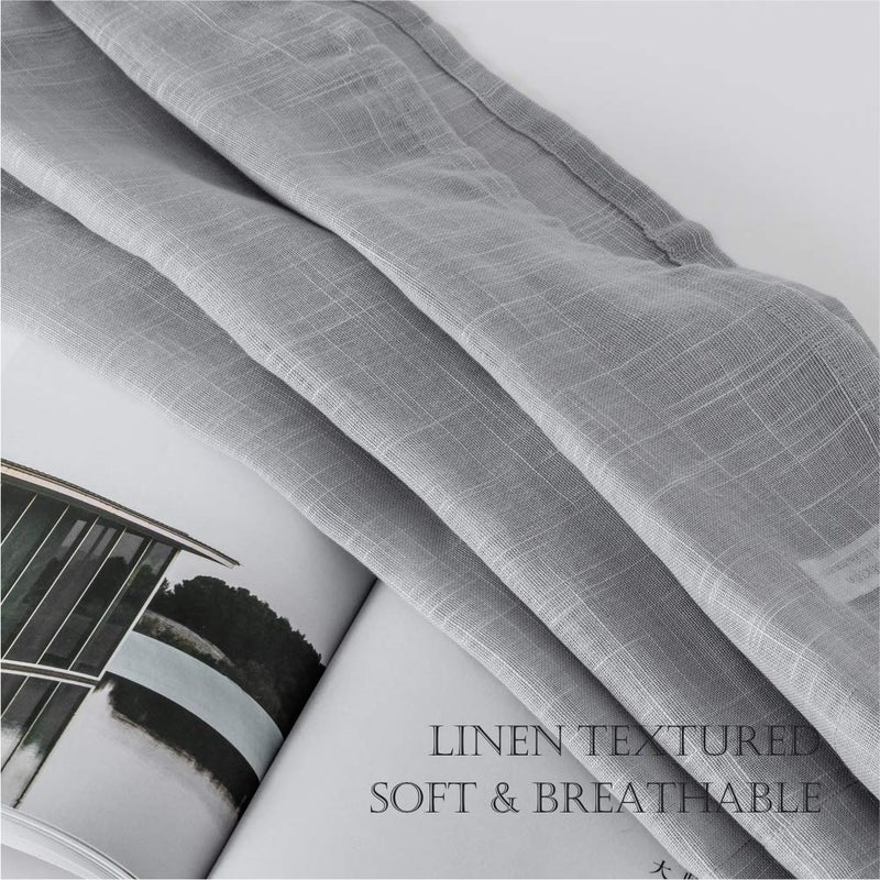 cozy night Cozynight Gray Sheer Tier Curtains 36 inch Length Linen Curtain Sheers Transparent Half Window Curtains Kitchen Tiers Bathroom Cafe Curtain Light Filtering Rod Pocket 2 Panels - Image 4